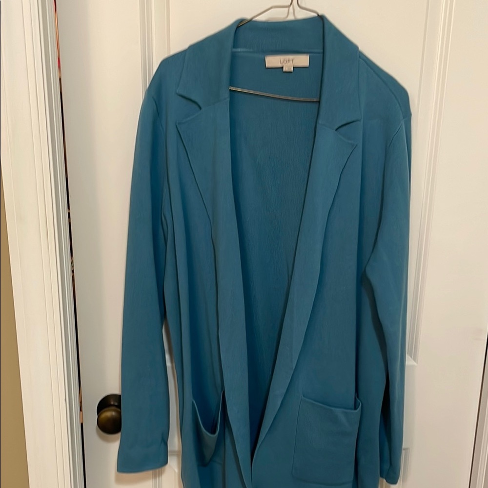 Loft Women's Blue Open Front sweater jacket